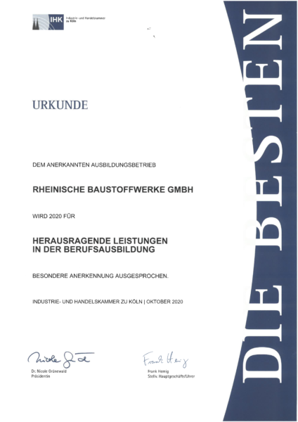 IHK Urkunde 2020